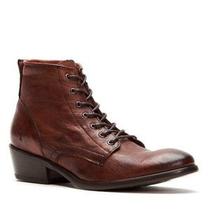 Frye Carson Lace Up Boot in Cognac